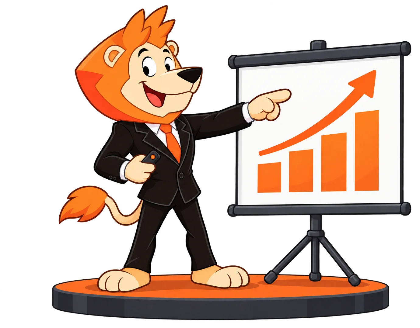El Leoncito presentando una gráfica que sube